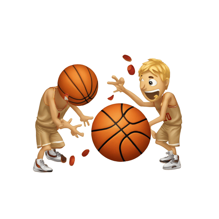 genmoji: Basketball playing Russian roulette with another basketball