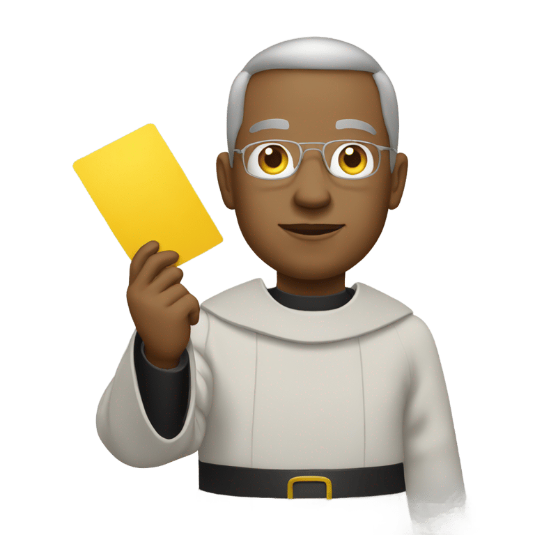 genmoji: Priest with a yellow card