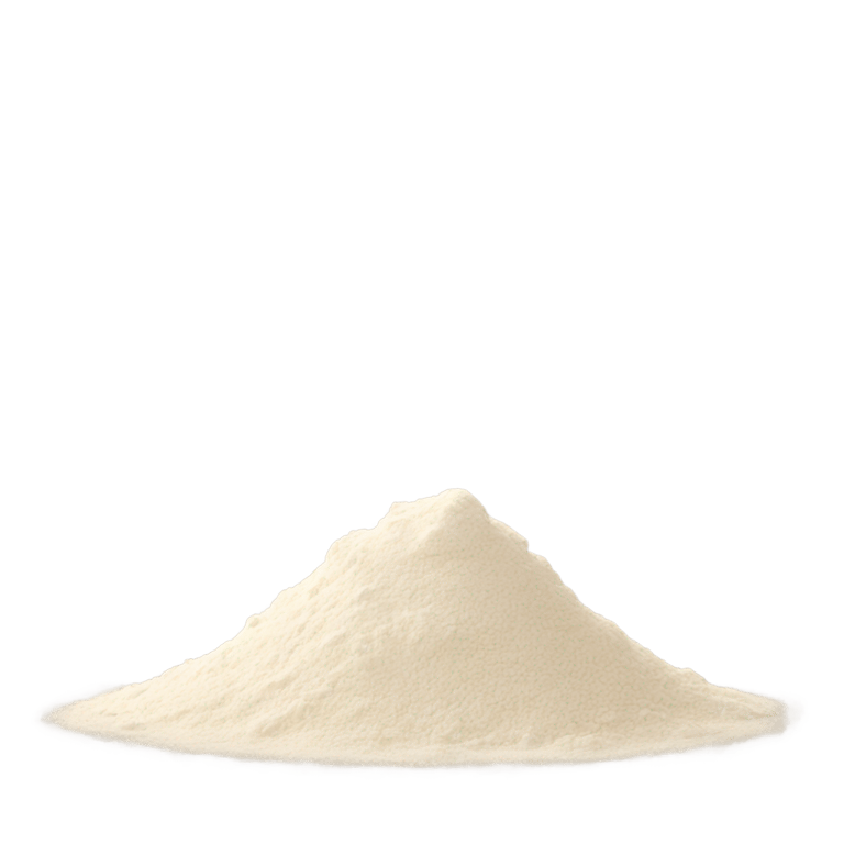 genmoji: Smooth pile of flour, complete sideview