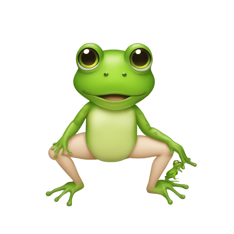 genmoji: FROG WITH A GIRL NAKET