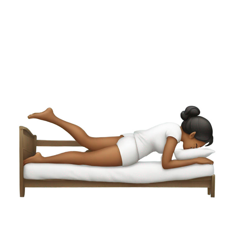 genmoji: Women in bed on all fours