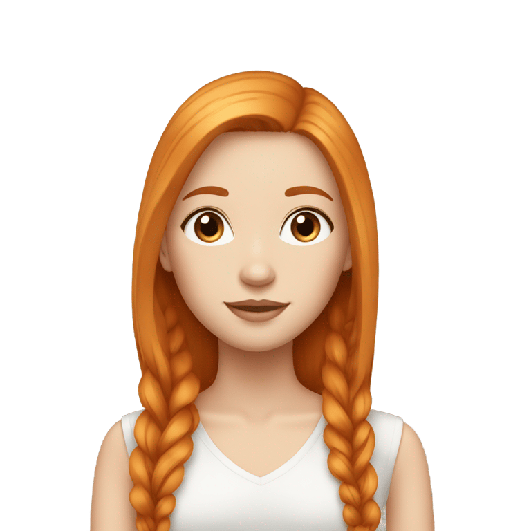 genmoji: beautiful and white girl with perfect ginger and straight hair