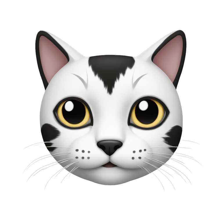 genmoji: Black and white cat head