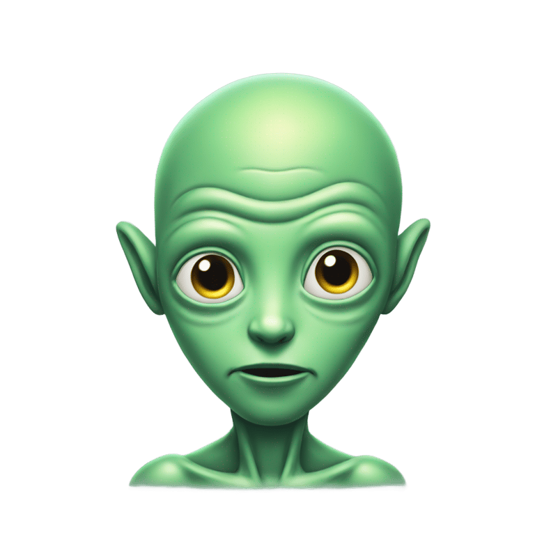 genmoji: An alien with an brilliant in his forehead