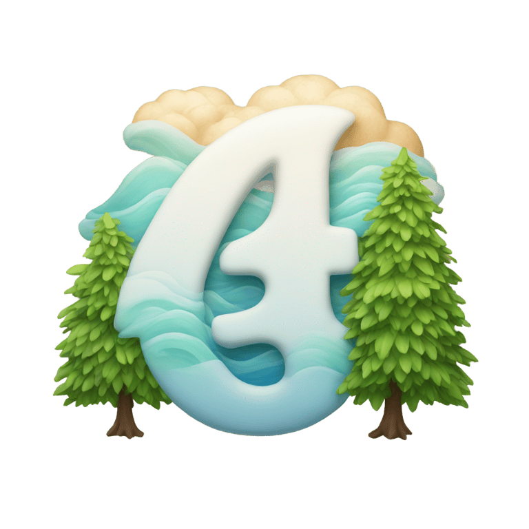 絵文字：Number 4 made out of four seasons