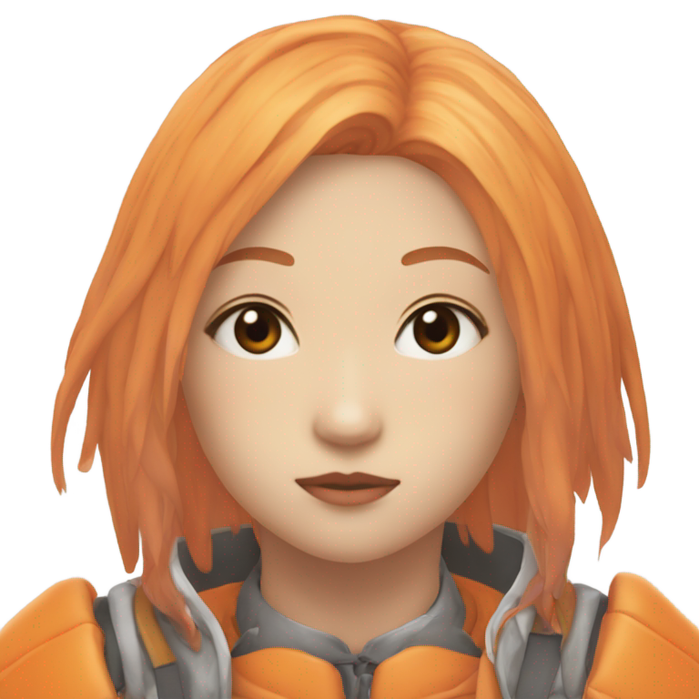 genmoji: Oranssi kisumirri joka Miu Miu saunassa
