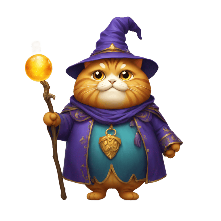 絵文字：fat cat wizard