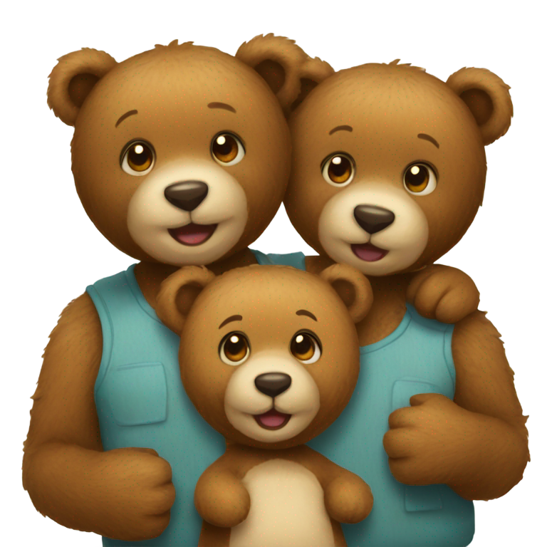 genmoji：三只泰迪熊（两只成熊一只幼熊）
