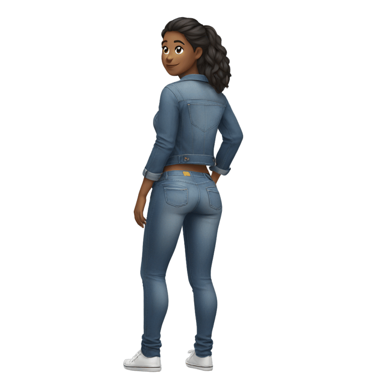 genmoji: a girl with big ass in jeans