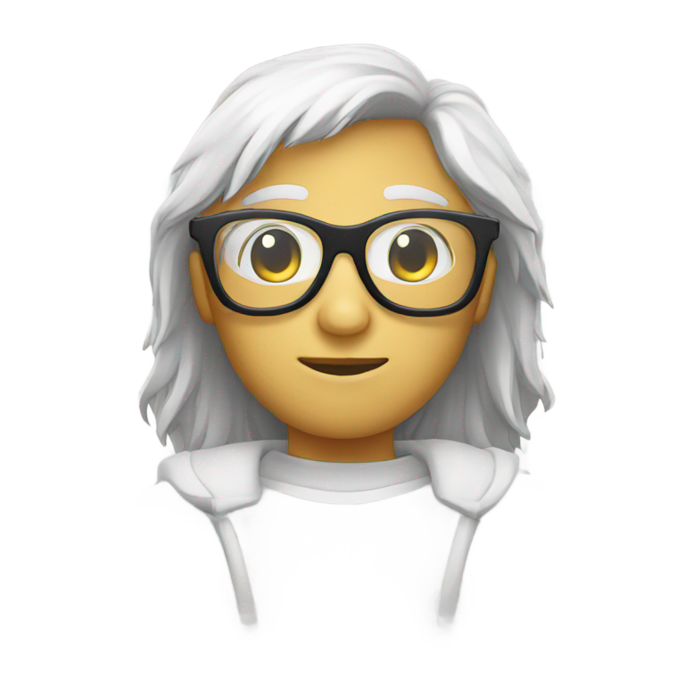 genmoji: Blaken white glasses