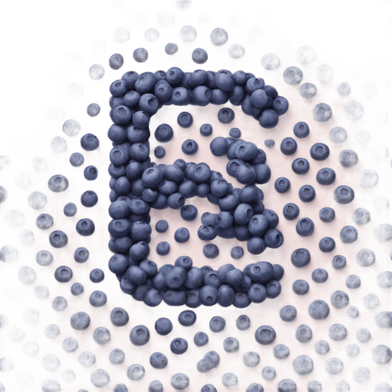 genmoji: Letter b made out of blueberries