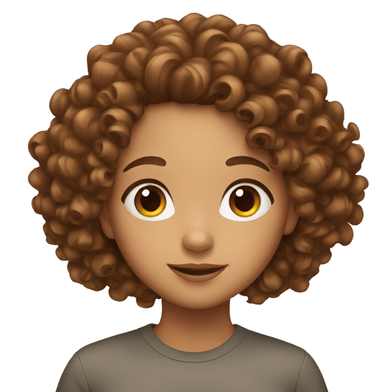 genmoji: A girl with brown curly hair