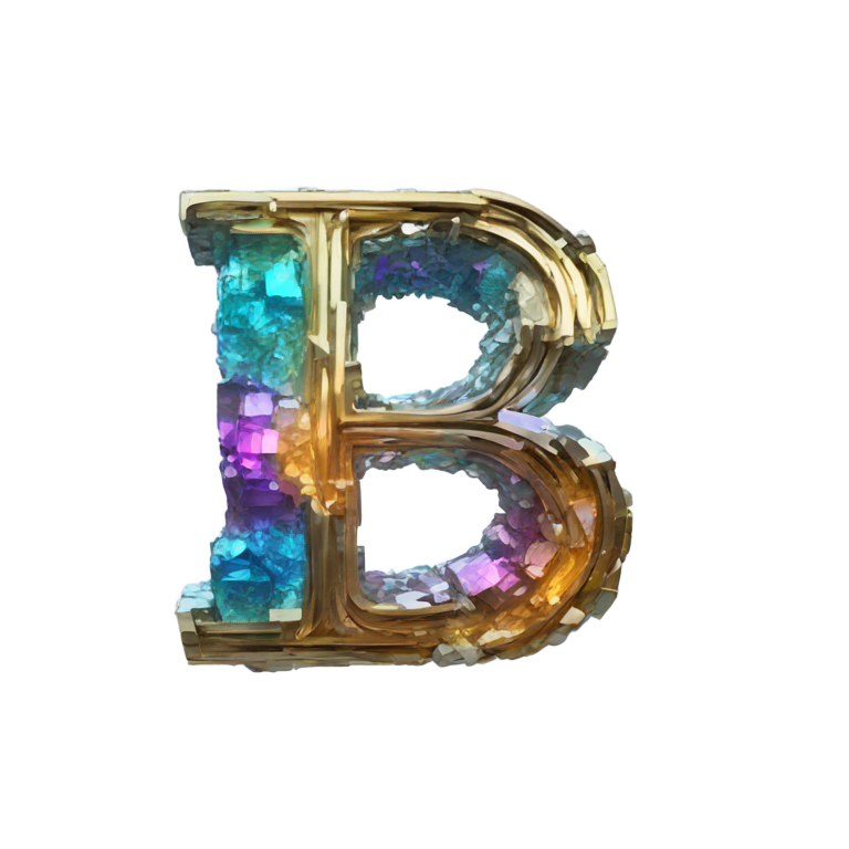 genmoji: Letter b made out of bismuth