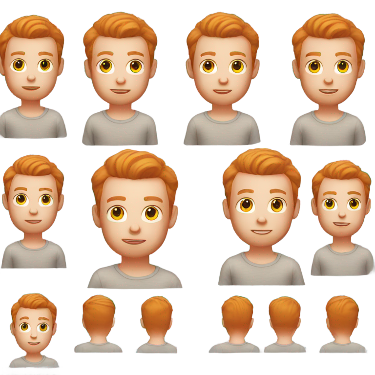 genmoji : Homme à la barbe rousse portant un short avec chemise, âgé de 37 ans.