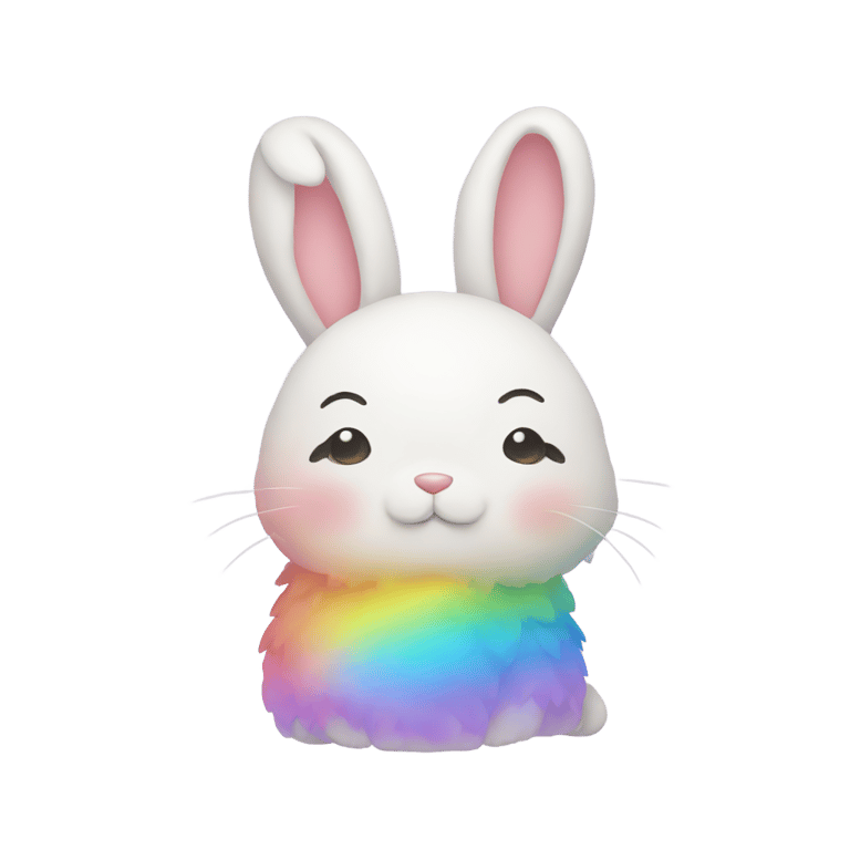 genmoji: rainbow simple cute rabbit