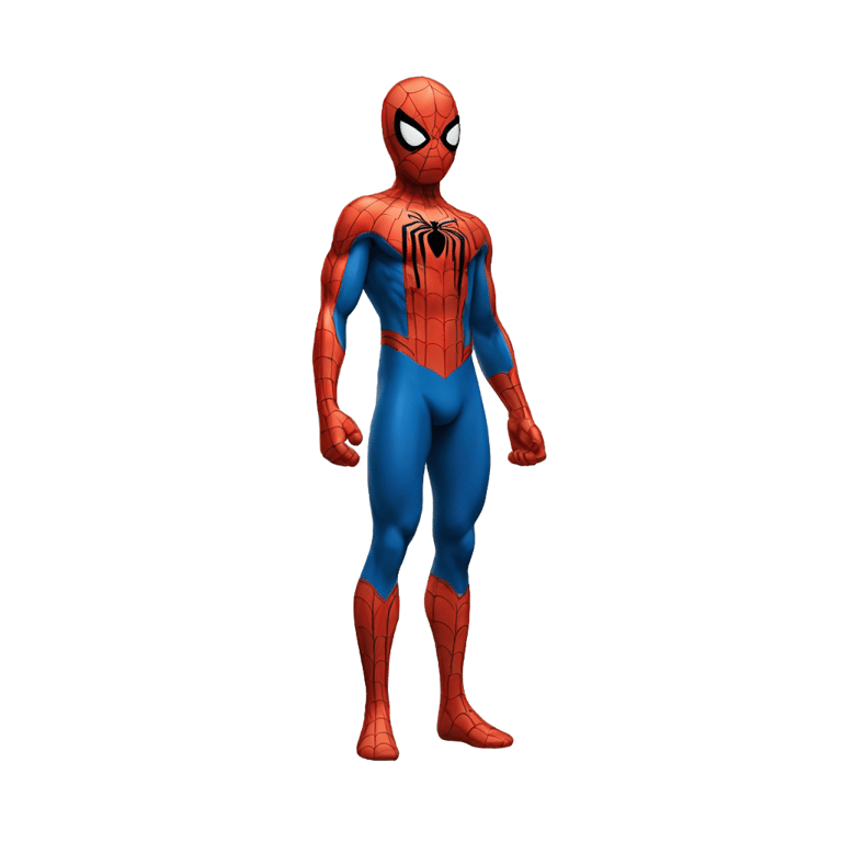 genmoji: Noodles hairs spider man standing with swimsuit