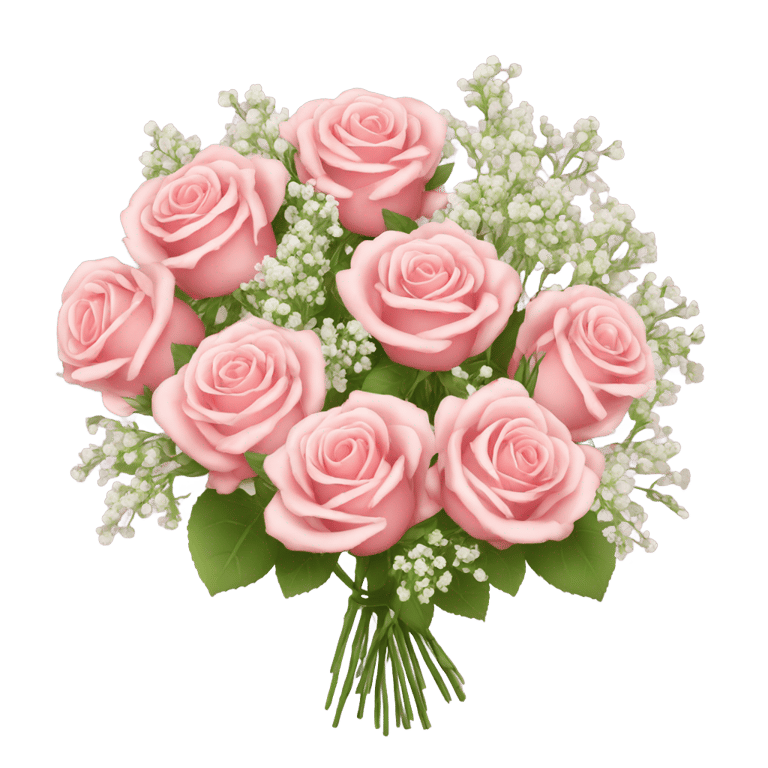 genmoji: Bouquet of roses with baby’s breath