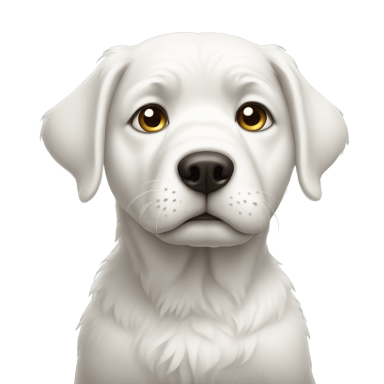 genmoji: sad white dog