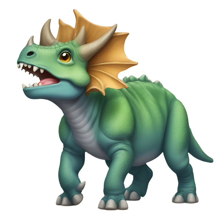 絵文字：このスタイルのトリケラトプス絵文字 🦕🦖