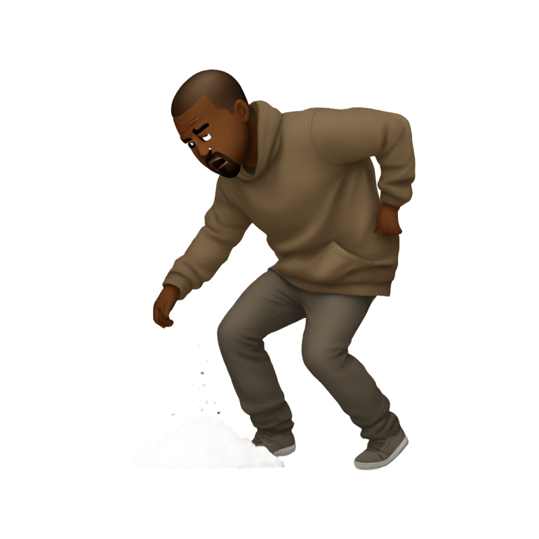 genmoji: Kanye slipping on poop