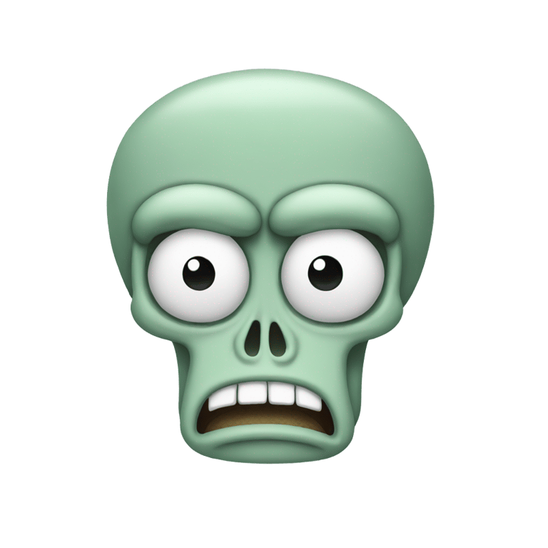 genmoji: Squidward angry