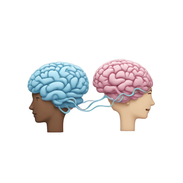 genmoji: Two people sending brain waves to each other