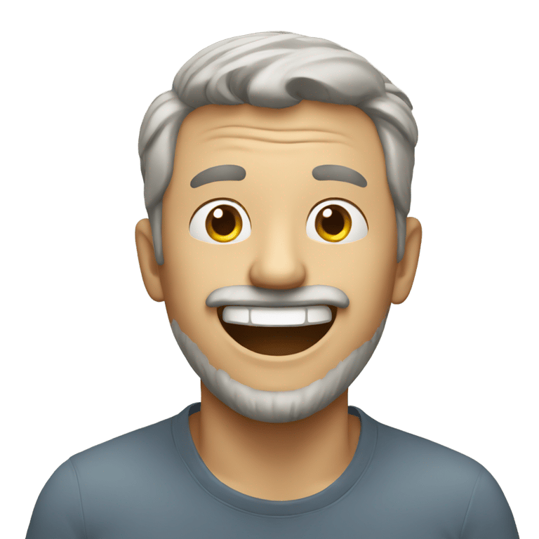 genmoji: uncomfortably happy man