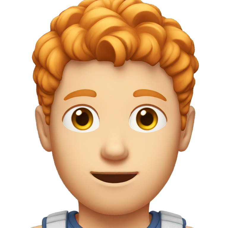 genmoji : Garçon aux cheveux roux portant un short avec une chemise.