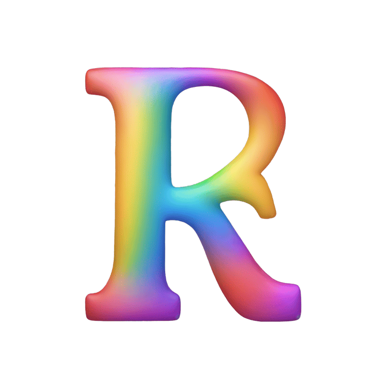 genmoji: Letter r made out of a rainbow