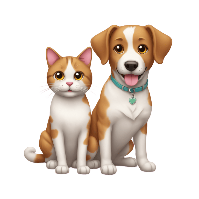 genmoji: Cat and Dog in Love