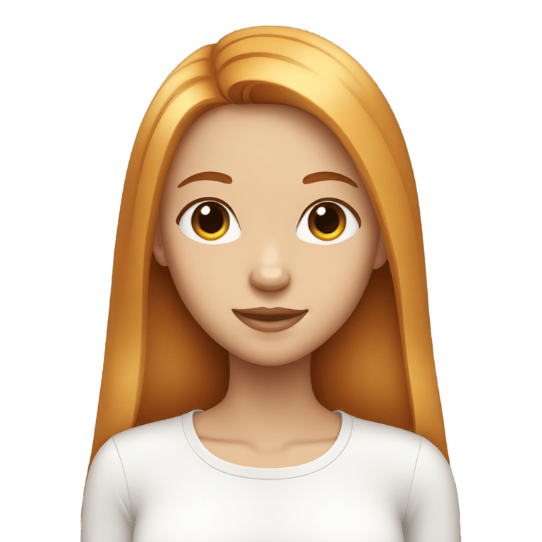 genmoji: a white and ginger girl with straight hair and heart eyes