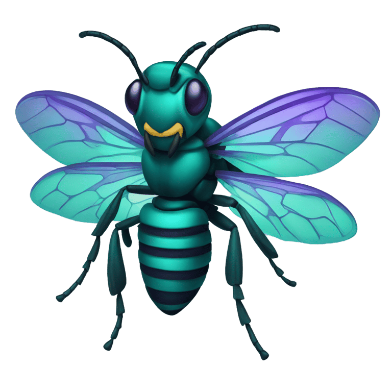 genmoji : Purple teal hornet