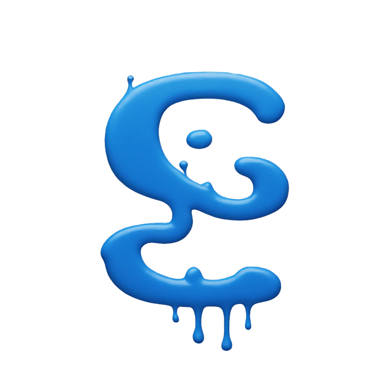 genmoji: Letter b made out of blue paint