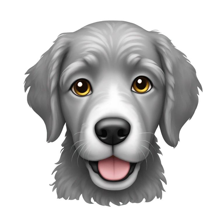 genmoji : Grey doodle dog