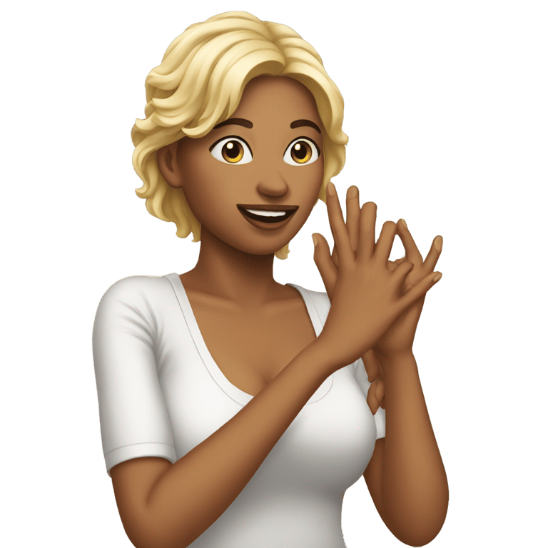 genmoji: A woman fingering herself