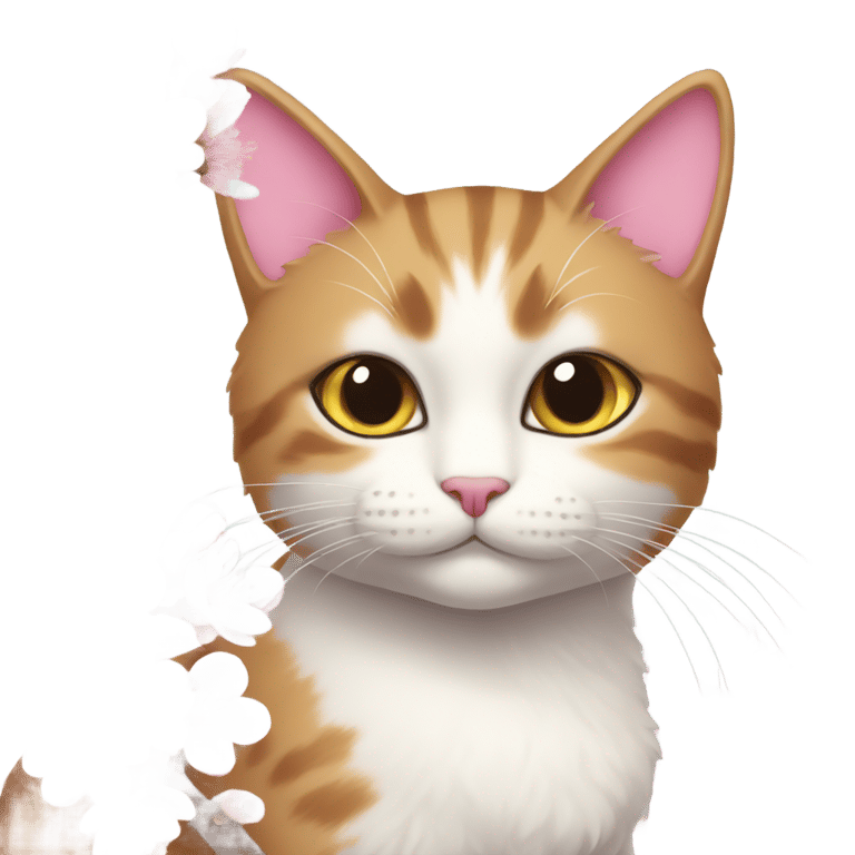 genmoji: Cherry blossom cat