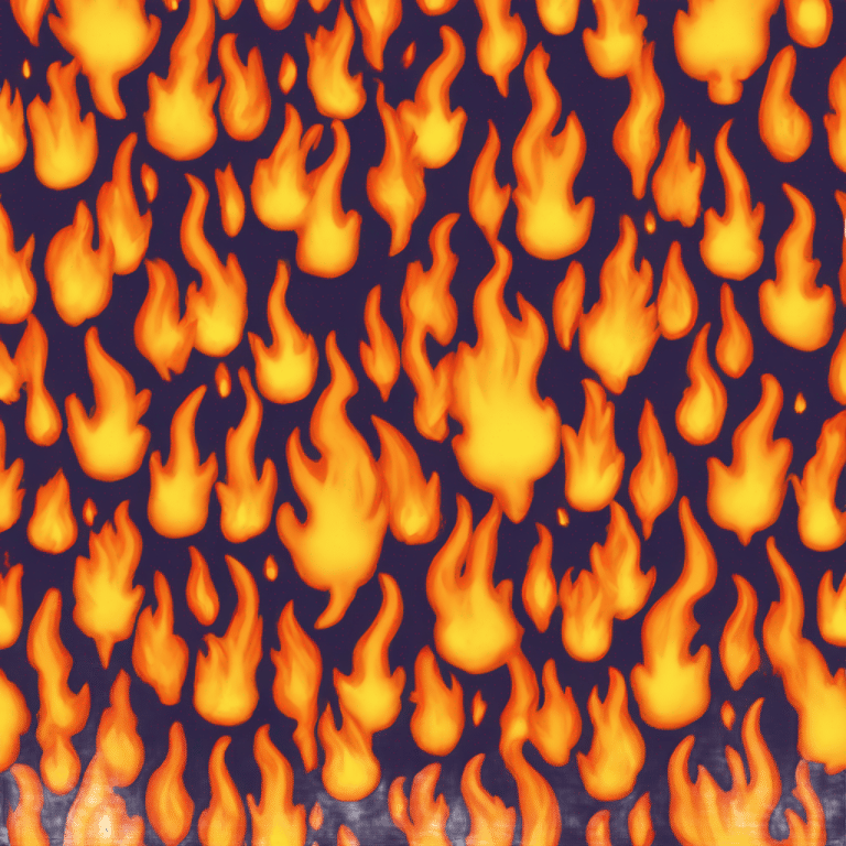 genmoji: A single, vibrant fire emoji with bright orange and yellow flames flickering upward, symbolizing heat and energy.