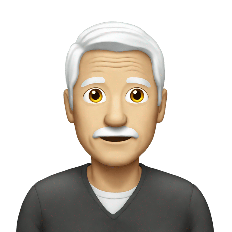 genmoji: Older man with white hair