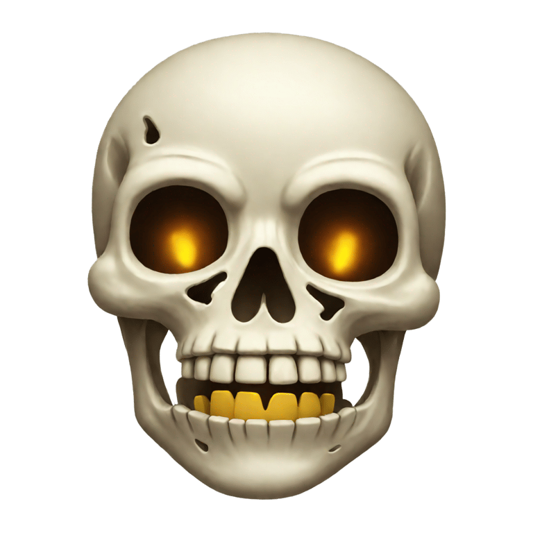 genmoji: skull which so suprised the head got exploded