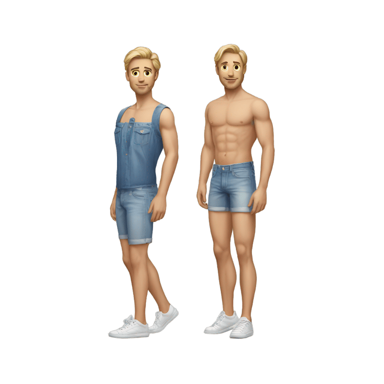 genmoji: white man wearing daisy dukes