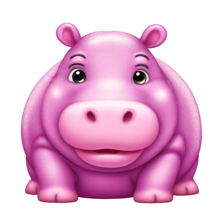 genmoji: fat pink sparkly hippo