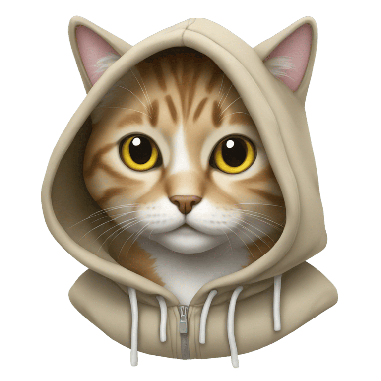 genmoji: cat in a hoodie