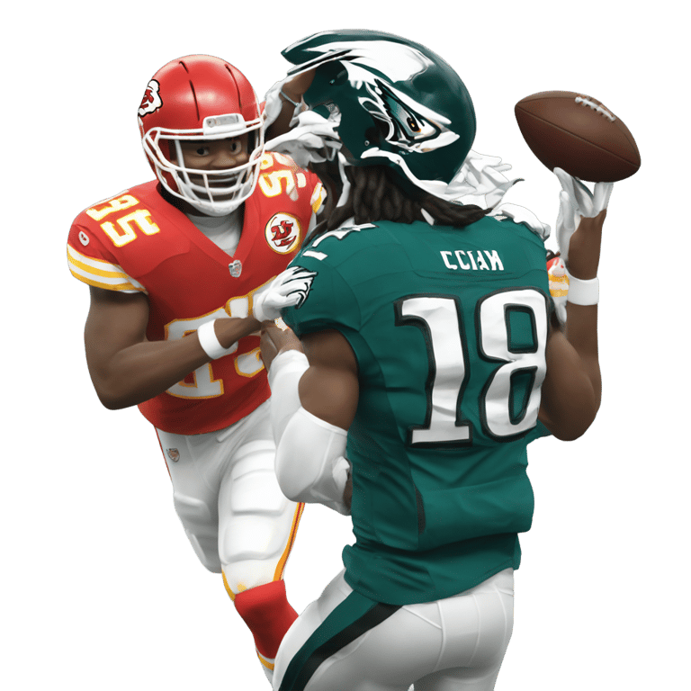 genmoji: The Philadelphia eagles beating the Kansas City chiefs in the Super Bowl