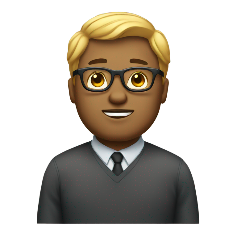 genmoji: Fat dark blond guy in glasses