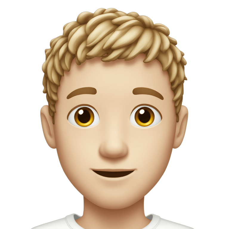 genmoji: Short white boy with freckles and brown scouse fringe