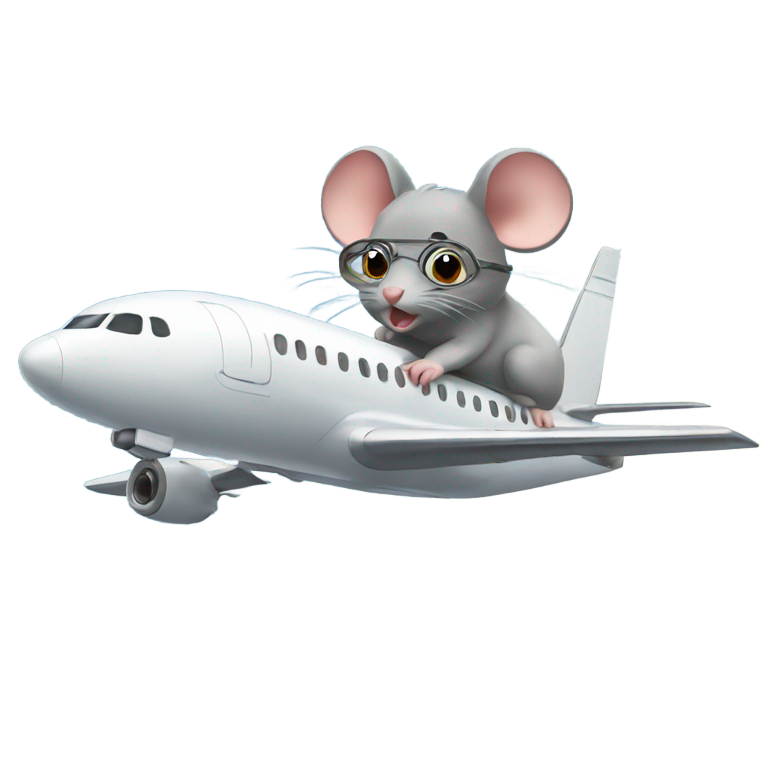genmoji: mouse on a plane