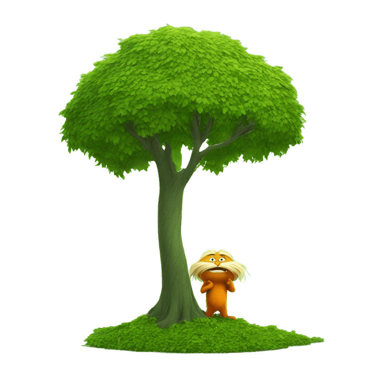 genmoji: the lorax eating a tree