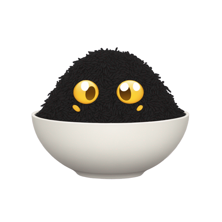 genmoji: black sad rice bowl