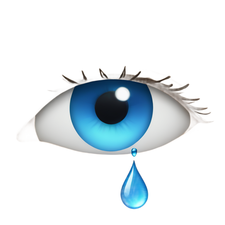genmoji: water droplet in a blue eye