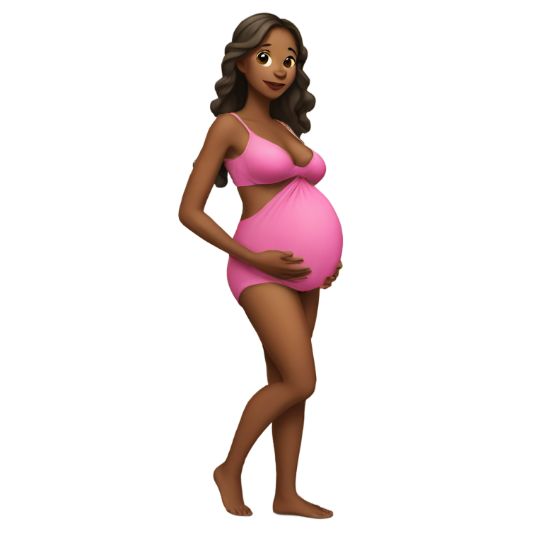 genmoji：sexy super pregnant woman